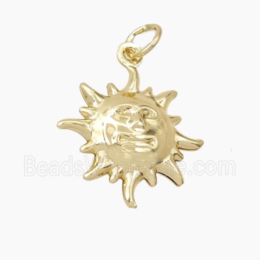 Copper Sun Pendant Gold Plated