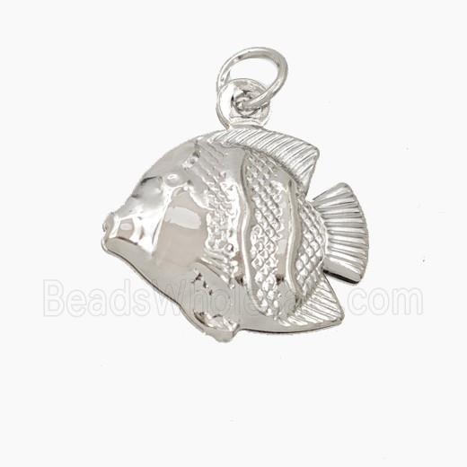 Copper Fish Pendant Platinum Plated