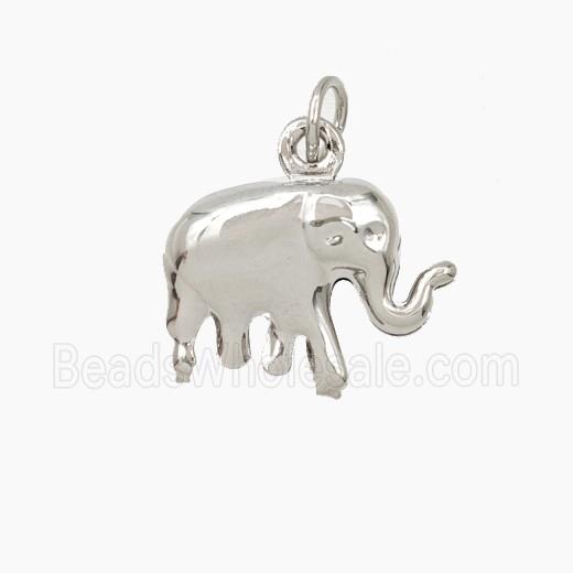Copper Elephant Pendant Platinum Plated