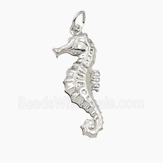 Copper Seahorse Pendant Platinum Plated