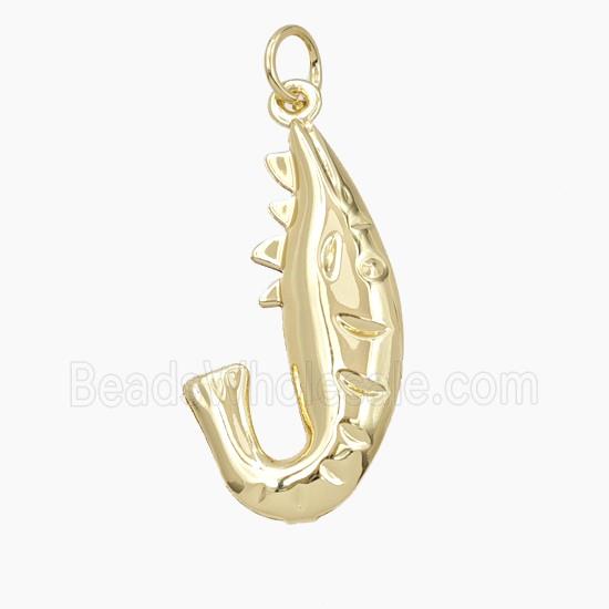 Copper Crayfish Pendant Shrimp Gold Plated