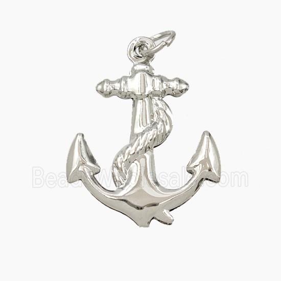 Copper Anchor Pendant Platinum Plated