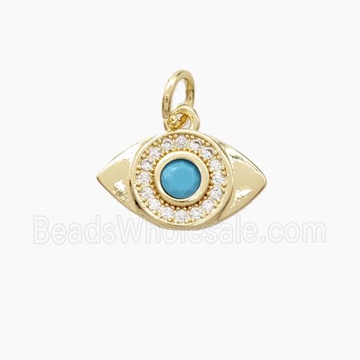 Copper Eye Pendant Pave Zirconia Gold Plated