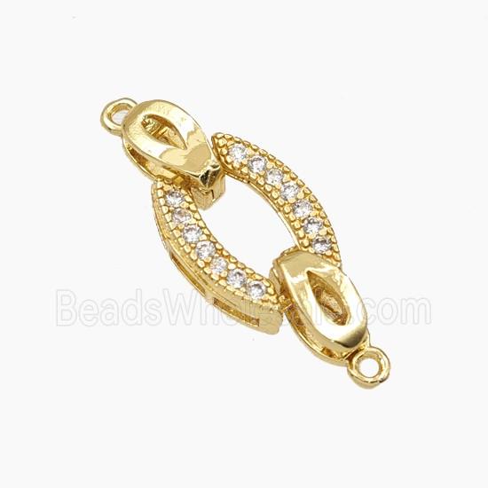 Copper Clasp Pave Zirconia Gold Plated