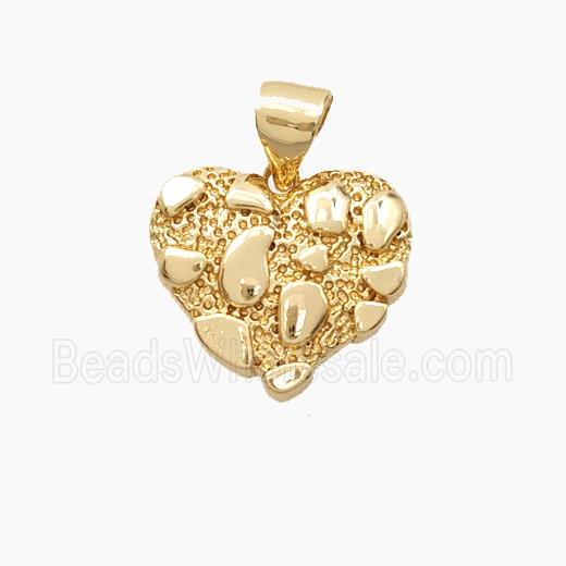Bohemia Style Copper Heart Pendant Gold Plated