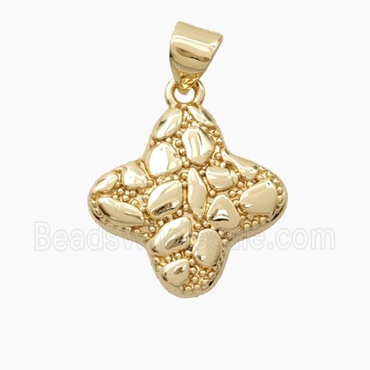 Bohemia Style Copper Clover Pendant Gold Plated