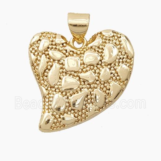 Bohemia Style Copper Heart Pendant Gold Plated