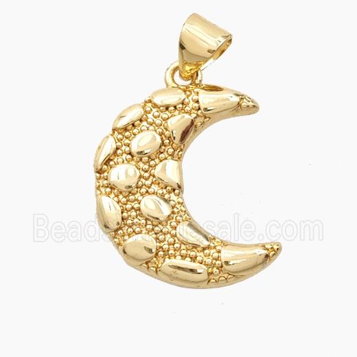 Bohemia Style Copper Moon Pendant Gold Plated