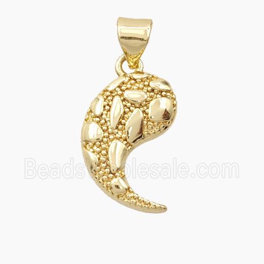 Bohemia Style Copper Comma Sign Pendant Gold Plated