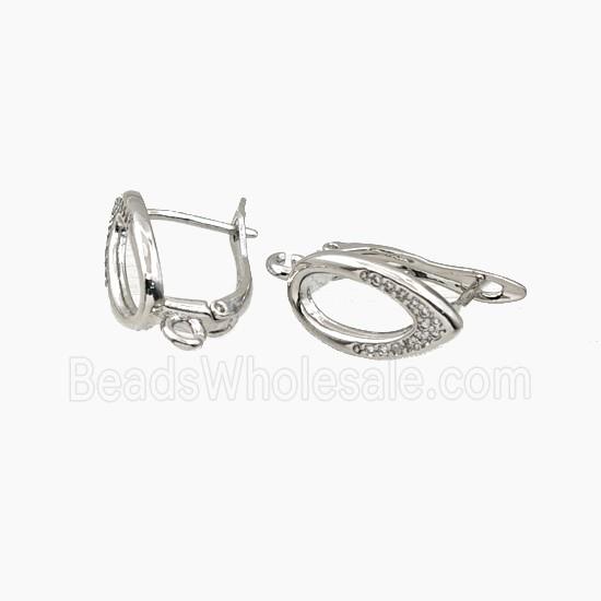 Copper Eye Latchback Earrings Platinum Plated