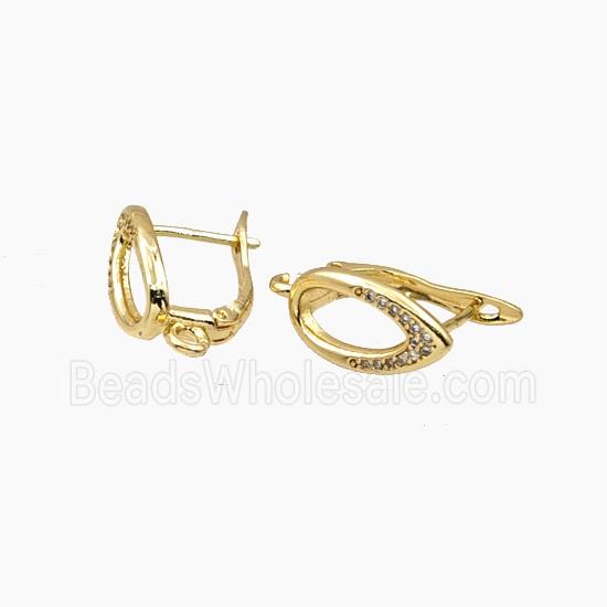 Copper Eye Latchback Earrings Gold Plated