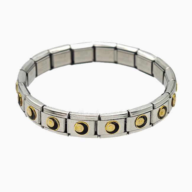 Raw Stainless Steel Module Bracelet With Moon Enamel