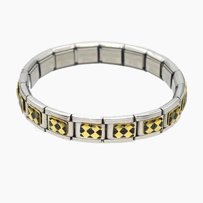 Raw Stainless Steel Module Bracelet Enamel
