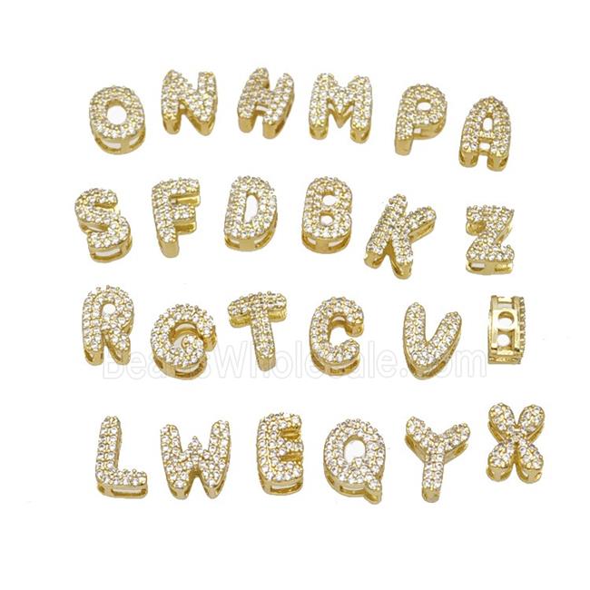 Copper Wire Necklace With Letters Pave Zirconia Gold Plated Mixed