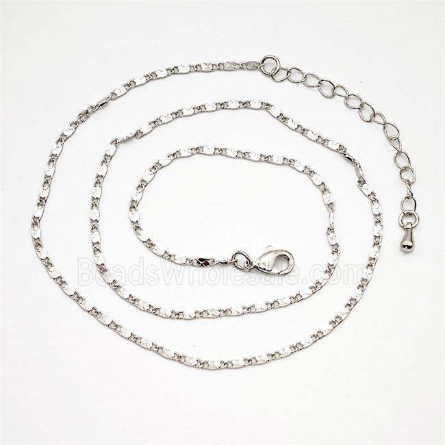 Copper Necklace Chain Platinum Plated
