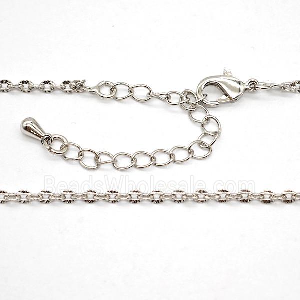 Copper Necklace Chain Platinum Plated