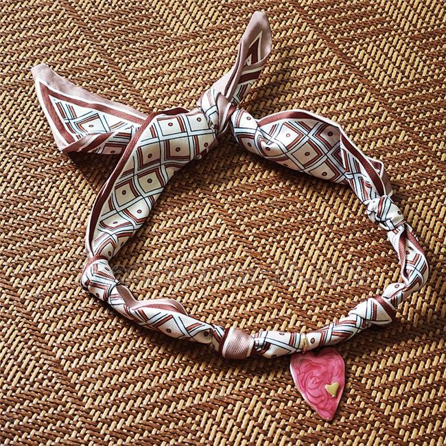 Polyester Fabric Necklace With Heart