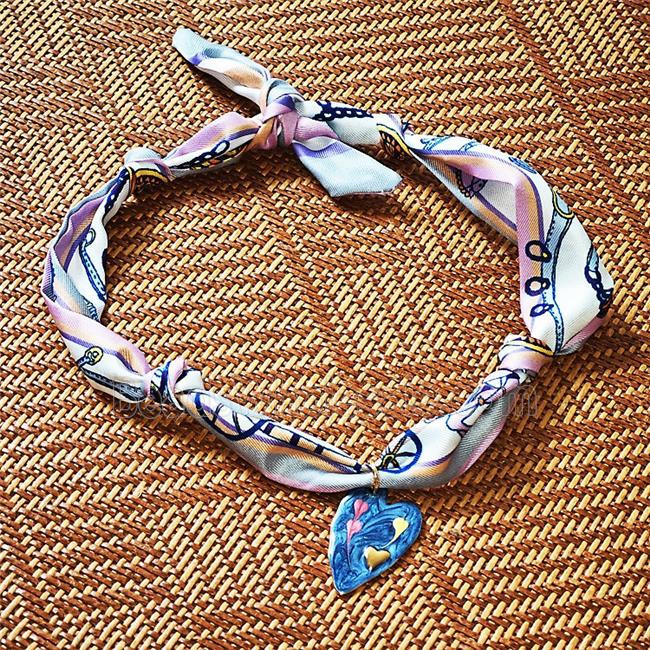 Polyester Fabric Necklace With Heart