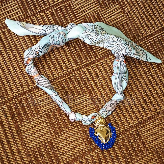 Polyester Fabric Necklace With Heart