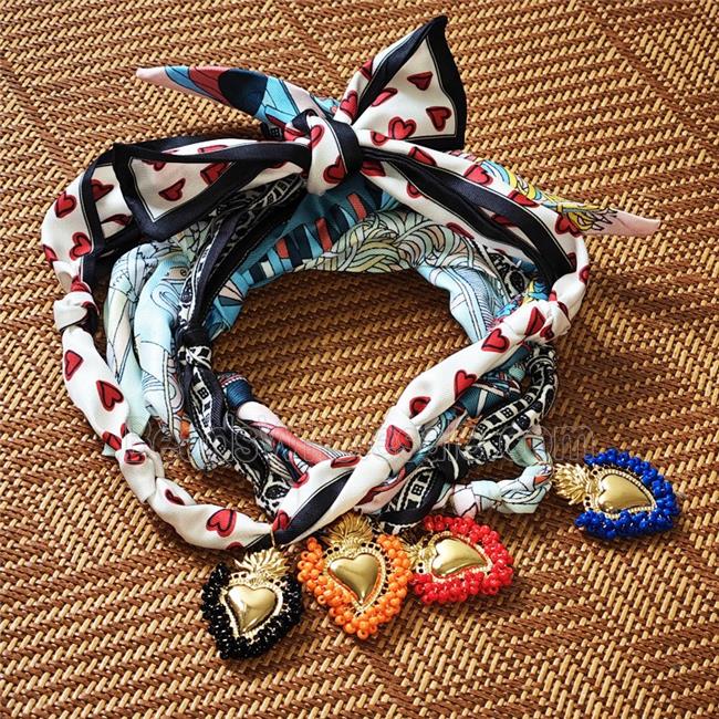 Polyester Fabric Necklace With Heart Mixed