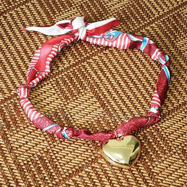 Polyester Fabric Necklace With Heart