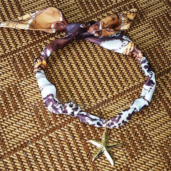 Polyester Fabric Necklace With Starfish