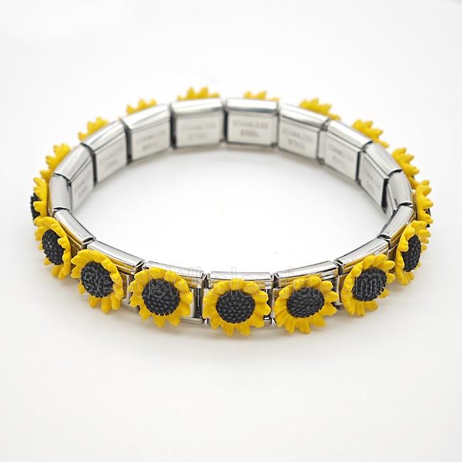 Stainless Steel Bracelet, Platinum plated