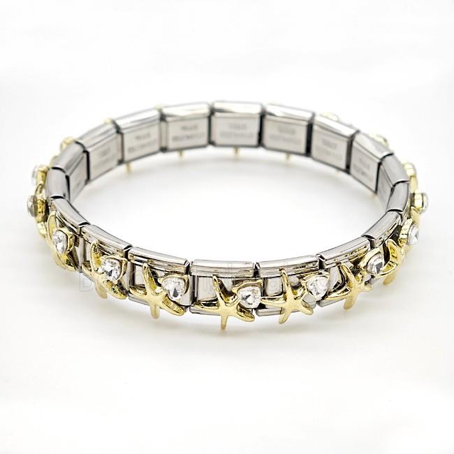 Stainless Steel Bracelet, Platinum plated