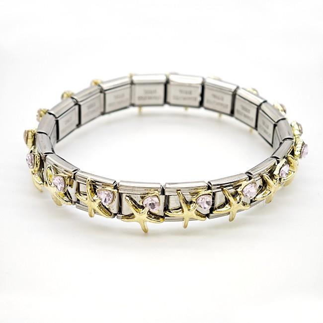 Stainless Steel Bracelet, Platinum plated