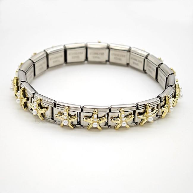 Stainless Steel Bracelet, Platinum plated