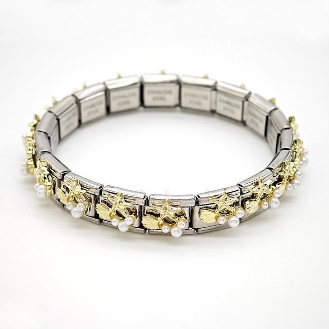 Stainless Steel Bracelet, Platinum plated