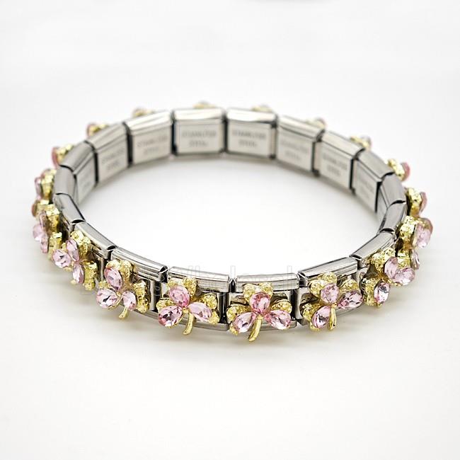 Stainless Steel Bracelet, Platinum plated