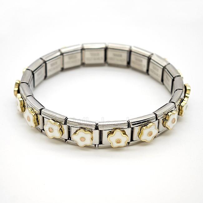 Stainless Steel Bracelet, Platinum plated