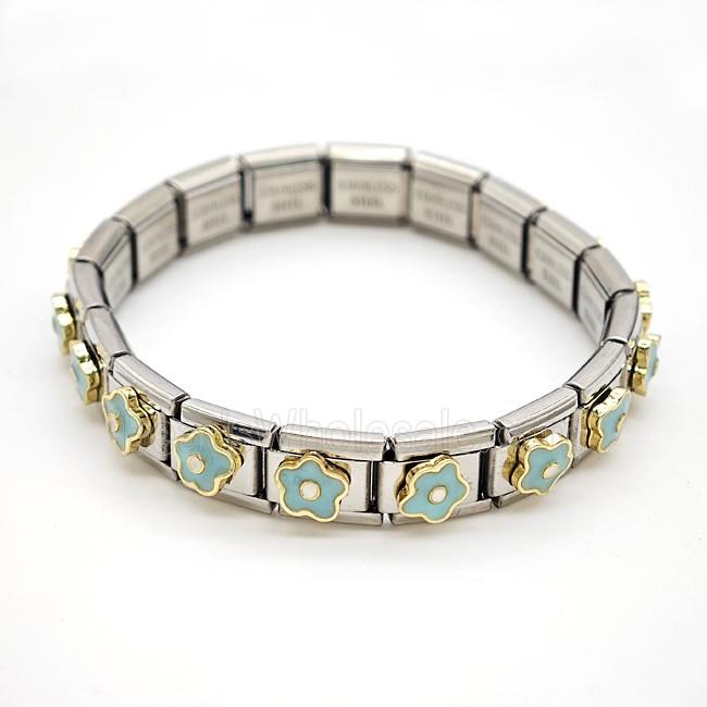 Stainless Steel Bracelet, Platinum plated