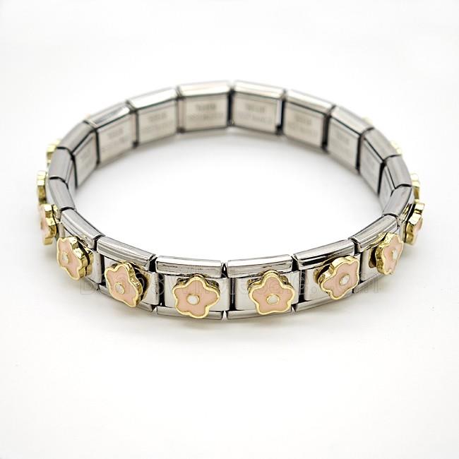 Stainless Steel Bracelet, Platinum plated