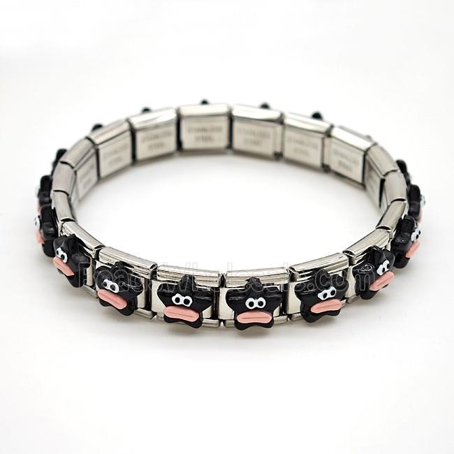 Stainless Steel Bracelet, Platinum plated