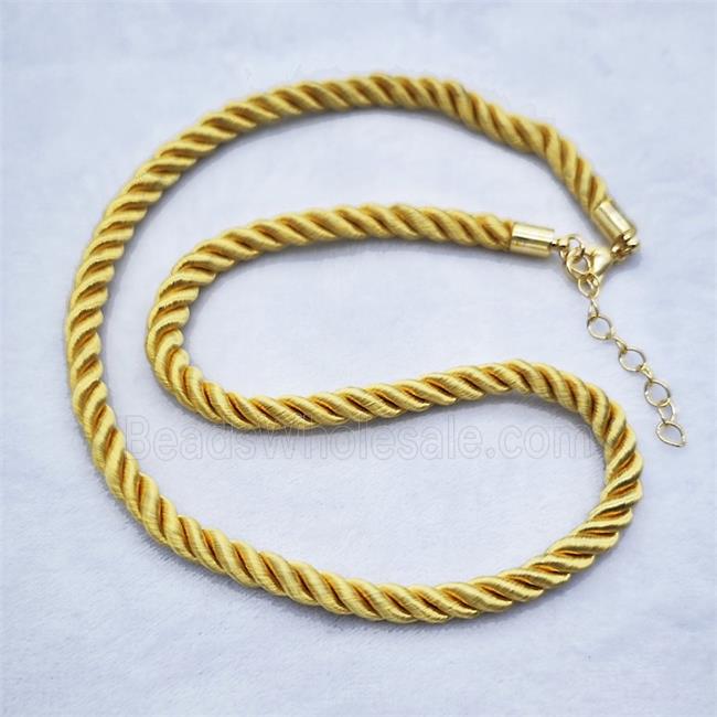 Nylon wire Necklace, gold plated