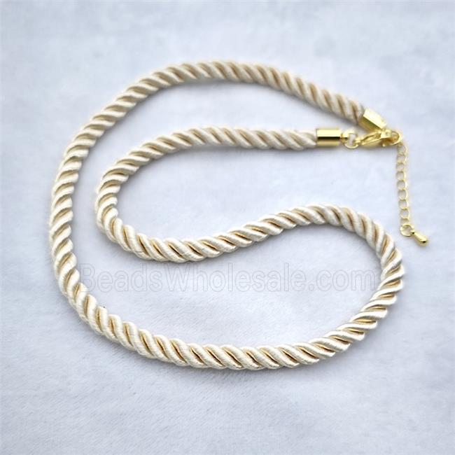 Nylon wire Necklace, gold plated