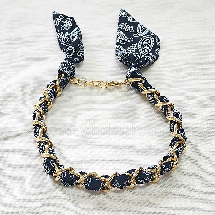 Polyester Fabric Aluminium Necklace Chain