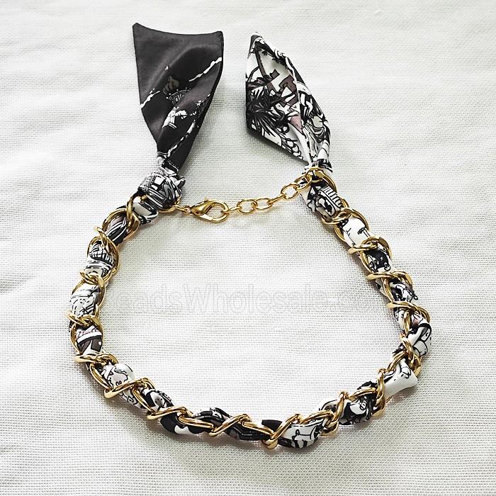 Polyester Fabric Aluminium Necklace Chain