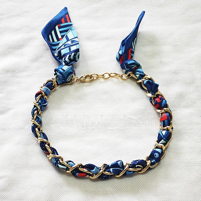 Polyester Fabric Aluminium Necklace Chain