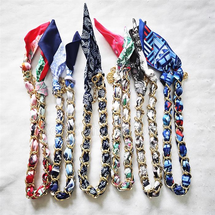 Polyester Fabric Aluminium Necklace Chain Mixed