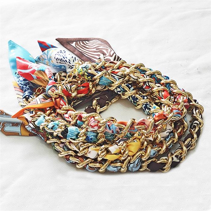 Polyester Fabric Alloy Necklace Chain Mixed