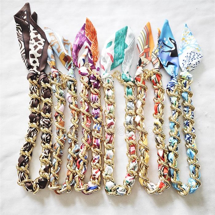 Polyester Fabric Alloy Necklace Chain Mixed
