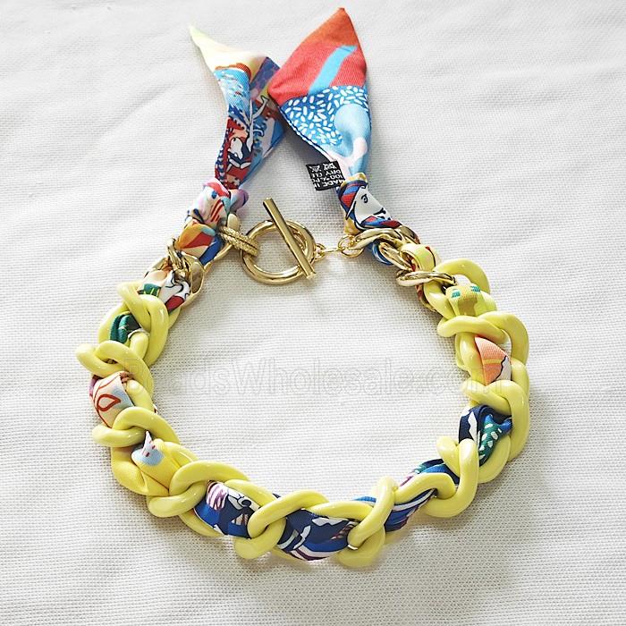 Polyester Fabric Resin Necklace Chain