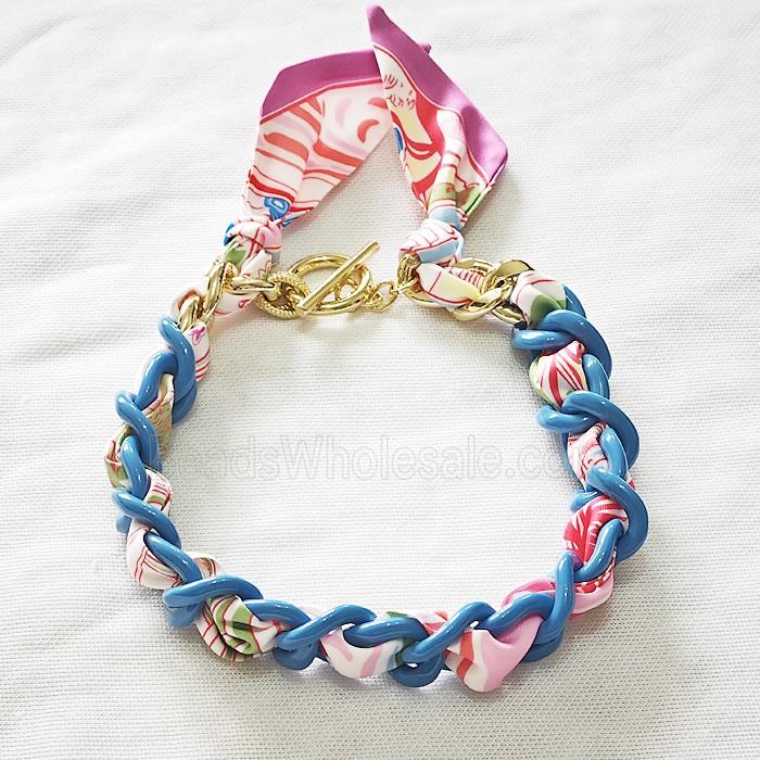 Polyester Fabric Resin Necklace Chain