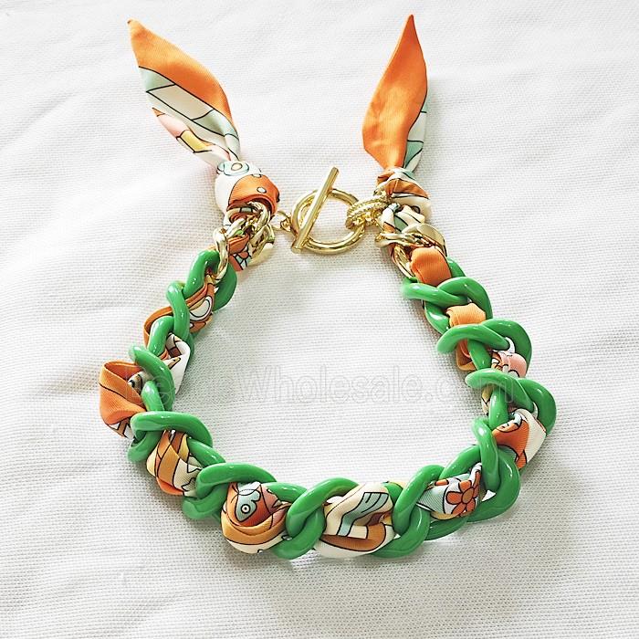 Polyester Fabric Resin Necklace Chain