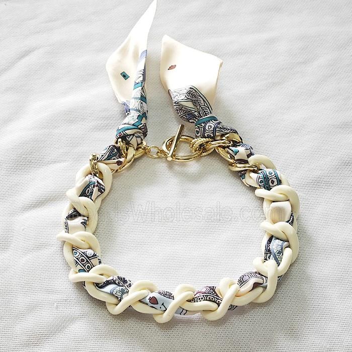 Polyester Fabric Resin Necklace Chain