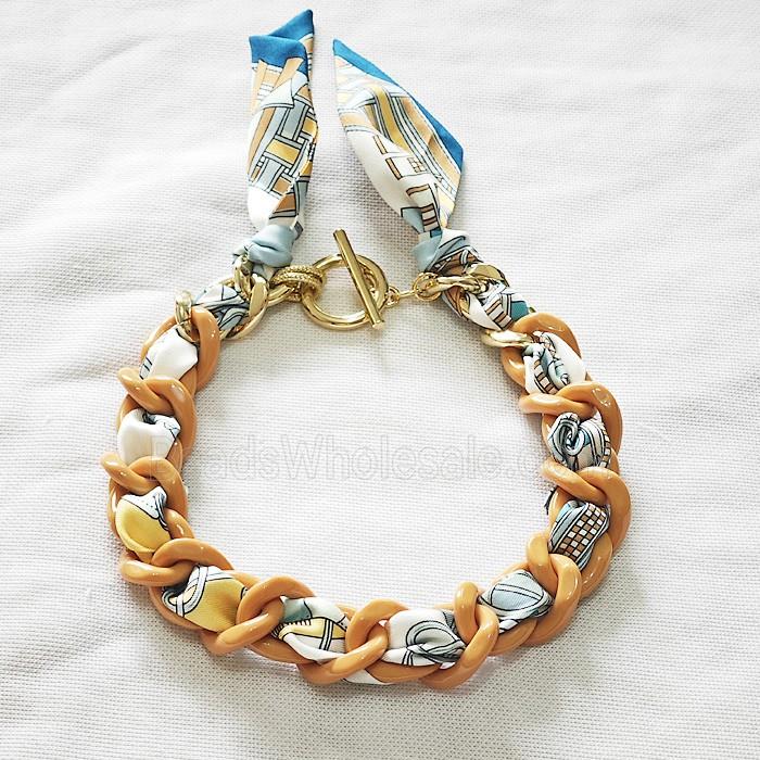 Polyester Fabric Resin Necklace Chain