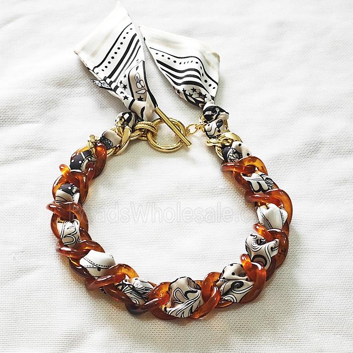 Polyester Fabric Resin Necklace Chain